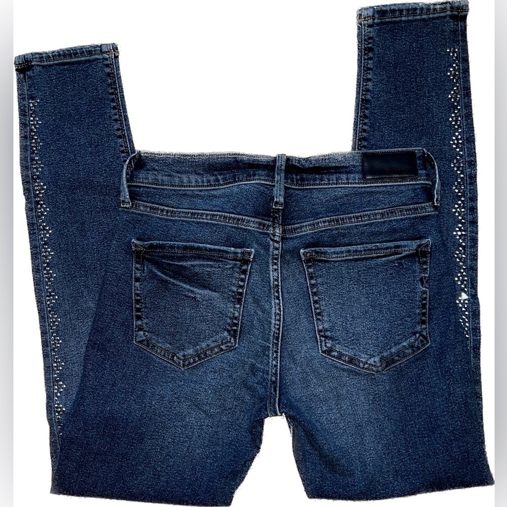 Express 0/R Mid Rise Ankle Legging Skinny Jeans medium Wash Blue Denim near new!